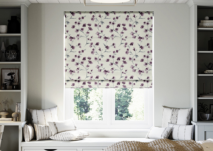 Como, Grape - Twist&Fit Roman Blind - Image 3